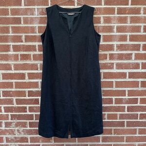 Marks & Spencer Portfolio‎ Dress Women's Size 16 Black Linen Shift Dress